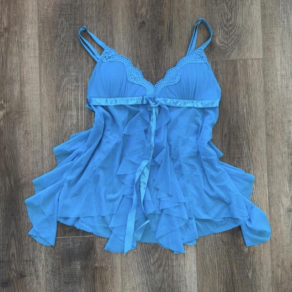 Victoria's Secret Light Blue Ruffle Camisole